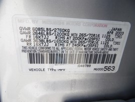 2003 MITSUBISHI MONTERO LIMITED SILVER 4WD AT 3.8 193906